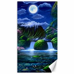 Flamingo Paradise Scenic Bird Fantasy Moon Paradise Waterfall Magical Nature Canvas 40  X 72 