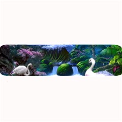 Flamingo Paradise Scenic Bird Fantasy Moon Paradise Waterfall Magical Nature Large Bar Mat by Ndabl3x