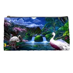 Flamingo Paradise Scenic Bird Fantasy Moon Paradise Waterfall Magical Nature Pencil Case by Ndabl3x