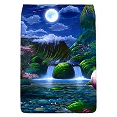 Flamingo Paradise Scenic Bird Fantasy Moon Paradise Waterfall Magical Nature Removable Flap Cover (l) by Ndabl3x