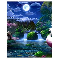 Flamingo Paradise Scenic Bird Fantasy Moon Paradise Waterfall Magical Nature Drawstring Bag (small) by Ndabl3x