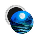 Bright Full Moon Painting Landscapes Scenery Nature 2.25  Magnets Front