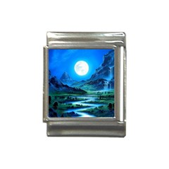 Bright Full Moon Painting Landscapes Scenery Nature Italian Charm (13mm) by Ndabl3x