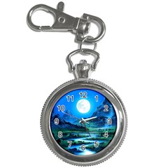 Bright Full Moon Painting Landscapes Scenery Nature Key Chain Watches by Ndabl3x