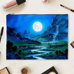 Bright Full Moon Painting Landscapes Scenery Nature Cosmetic Bag (xl) by Ndabl3x