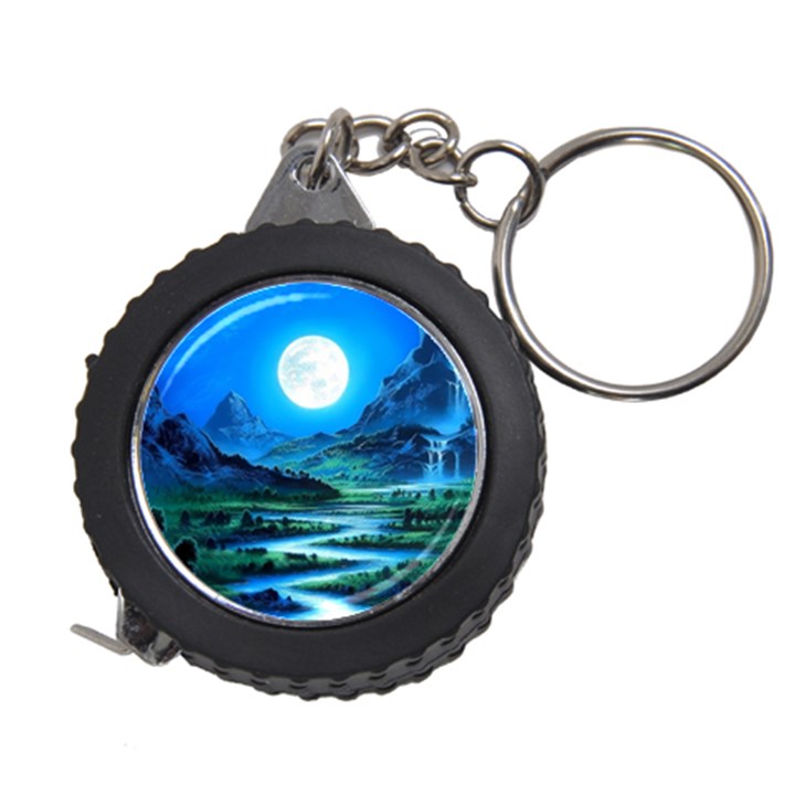 Bright Full Moon Painting Landscapes Scenery Nature Measuring Tape