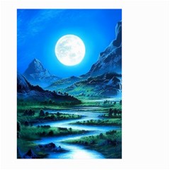 Bright Full Moon Painting Landscapes Scenery Nature Large Garden Flag (two Sides) by Ndabl3x