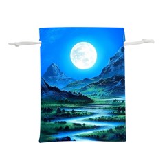 Bright Full Moon Painting Landscapes Scenery Nature Lightweight Drawstring Pouch (s) by Ndabl3x