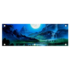 Bright Full Moon Painting Landscapes Scenery Nature Banner And Sign 6  X 2  by Ndabl3x