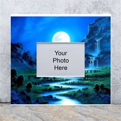 Bright Full Moon Painting Landscapes Scenery Nature White Wall Photo Frame 5  X 7  by Ndabl3x