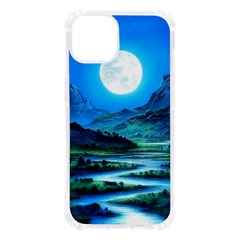 Bright Full Moon Painting Landscapes Scenery Nature Iphone 13 Tpu Uv Print Case by Ndabl3x