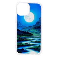 Bright Full Moon Painting Landscapes Scenery Nature Iphone 13 Mini Tpu Uv Print Case by Ndabl3x