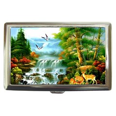 Paradise Forest Painting Bird Deer Waterfalls Cigarette Money Case by Ndabl3x