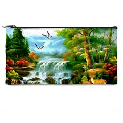 Paradise Forest Painting Bird Deer Waterfalls Pencil Case by Ndabl3x