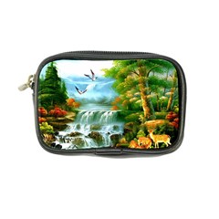 Paradise Forest Painting Bird Deer Waterfalls Coin Purse by Ndabl3x