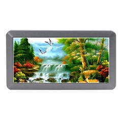 Paradise Forest Painting Bird Deer Waterfalls Memory Card Reader (mini) by Ndabl3x