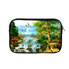 Paradise Forest Painting Bird Deer Waterfalls Apple Macbook Pro 13  Zipper Case by Ndabl3x