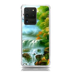 Paradise Forest Painting Bird Deer Waterfalls Samsung Galaxy S20 Ultra 6 9 Inch Tpu Uv Case by Ndabl3x