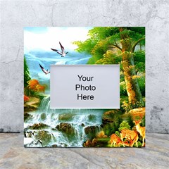 Paradise Forest Painting Bird Deer Waterfalls White Box Photo Frame 4  X 6  by Ndabl3x