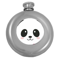 Cute Panda Love Animal Round Hip Flask (5 Oz) by Ndabl3x