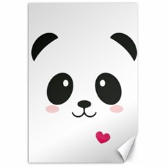 Cute Panda Love Animal Canvas 12  X 18  by Ndabl3x