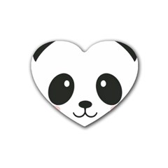 Cute Panda Love Animal Rubber Heart Coaster (4 Pack) by Ndabl3x