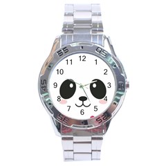 Cute Panda Love Animal Stainless Steel Analogue Watch by Ndabl3x