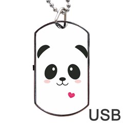 Cute Panda Love Animal Dog Tag Usb Flash (one Side) by Ndabl3x