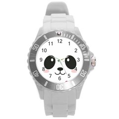 Cute Panda Love Animal Round Plastic Sport Watch (l) by Ndabl3x