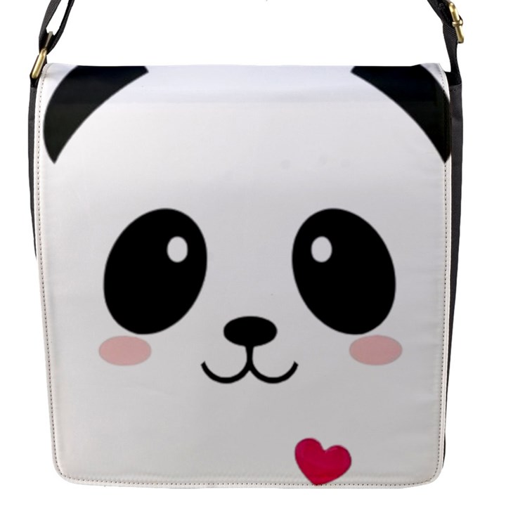 Cute Panda Love Animal Flap Closure Messenger Bag (S)