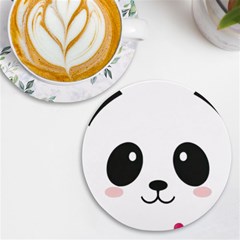 Cute Panda Love Animal Uv Print Round Tile Coaster by Ndabl3x