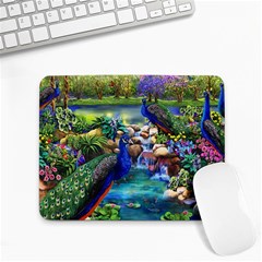 Peacocks In Garden Small Mousepad by Ndabl3x