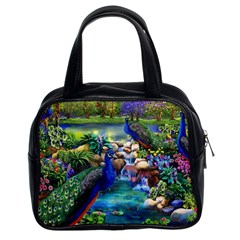 Peacocks In Garden Classic Handbag (two Sides) by Ndabl3x