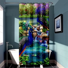 Peacocks In Garden Shower Curtain 36  X 72  (stall)  by Ndabl3x