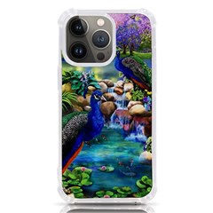 Peacocks In Garden Iphone 13 Pro Tpu Uv Print Case by Ndabl3x