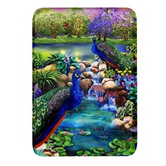 Peacocks In Garden Rectangular Glass Fridge Magnet (4 Pack) by Ndabl3x