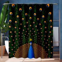 Peacock Feathers Tail Green Beautiful Bird Shower Curtain 60  X 72  (medium)  by Ndabl3x