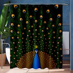 Peacock Feathers Tail Green Beautiful Bird Shower Curtain 60  x 72  (Medium)  60 x72  Curtain