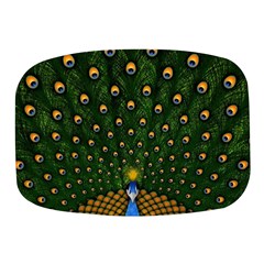 Peacock Feathers Tail Green Beautiful Bird Mini Square Pill Box by Ndabl3x