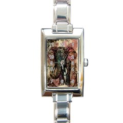 Tribal Elephant Rectangle Italian Charm Watch by Ndabl3x