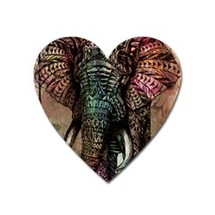 Tribal Elephant Heart Magnet by Ndabl3x