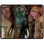 Tribal Elephant Fleece Blanket (Medium) 60 x50  Blanket Front