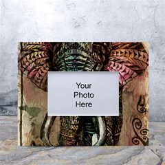 Tribal Elephant White Tabletop Photo Frame 4 x6  by Ndabl3x