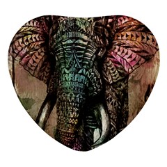 Tribal Elephant Heart Glass Fridge Magnet (4 Pack) by Ndabl3x