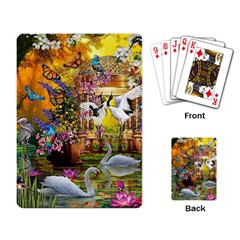 Garden Of Paradise Butterfly Swan Bird Painting Gazebo, Peacock Flower Playing Cards Single Design (rectangle) by Ndabl3x