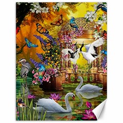 Garden Of Paradise Butterfly Swan Bird Painting Gazebo, Peacock Flower Canvas 12  X 16  by Ndabl3x