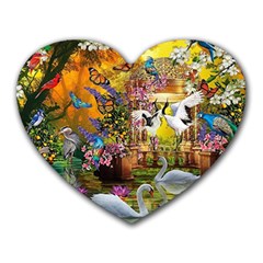 Garden Of Paradise Butterfly Swan Bird Painting Gazebo, Peacock Flower Heart Mousepad by Ndabl3x