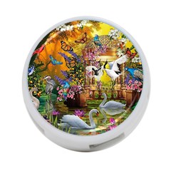 Garden Of Paradise Butterfly Swan Bird Painting Gazebo, Peacock Flower 4-port Usb Hub (one Side) by Ndabl3x