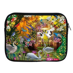 Garden Of Paradise Butterfly Swan Bird Painting Gazebo, Peacock Flower Apple Ipad 2/3/4 Zipper Cases by Ndabl3x