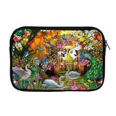 Garden Of Paradise Butterfly Swan Bird Painting Gazebo, Peacock Flower Apple Macbook Pro 17  Zipper Case by Ndabl3x